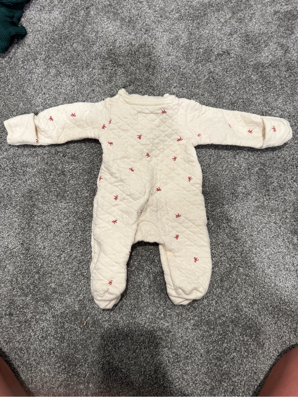 Little planet by Carters Quilted Baby One-Piece with Red Bow Print - Picture 5 of 5
